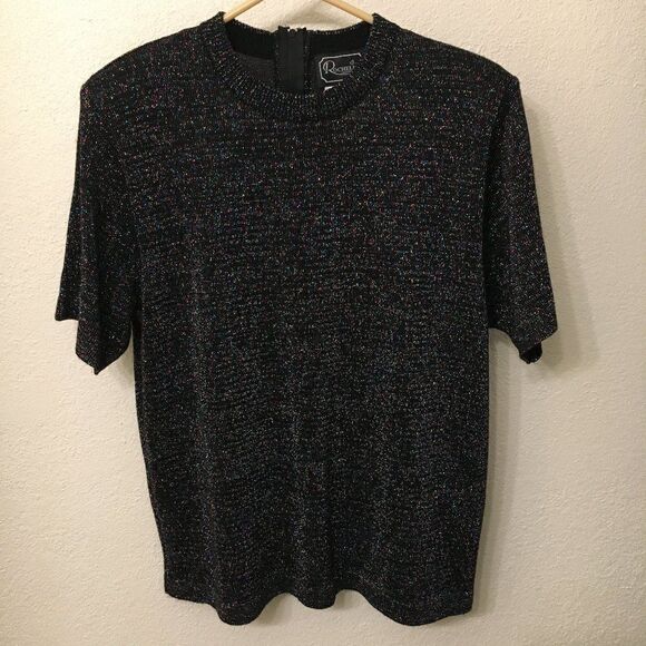 Multi Color Sparkle Short Sleeve Top by Rochelle of California - Picture 1 of 5
